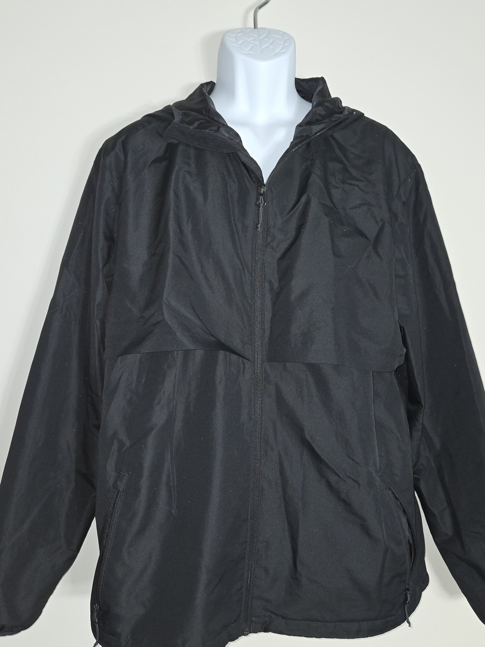 Champion Black Hooded Rain Jacket with Full Zip